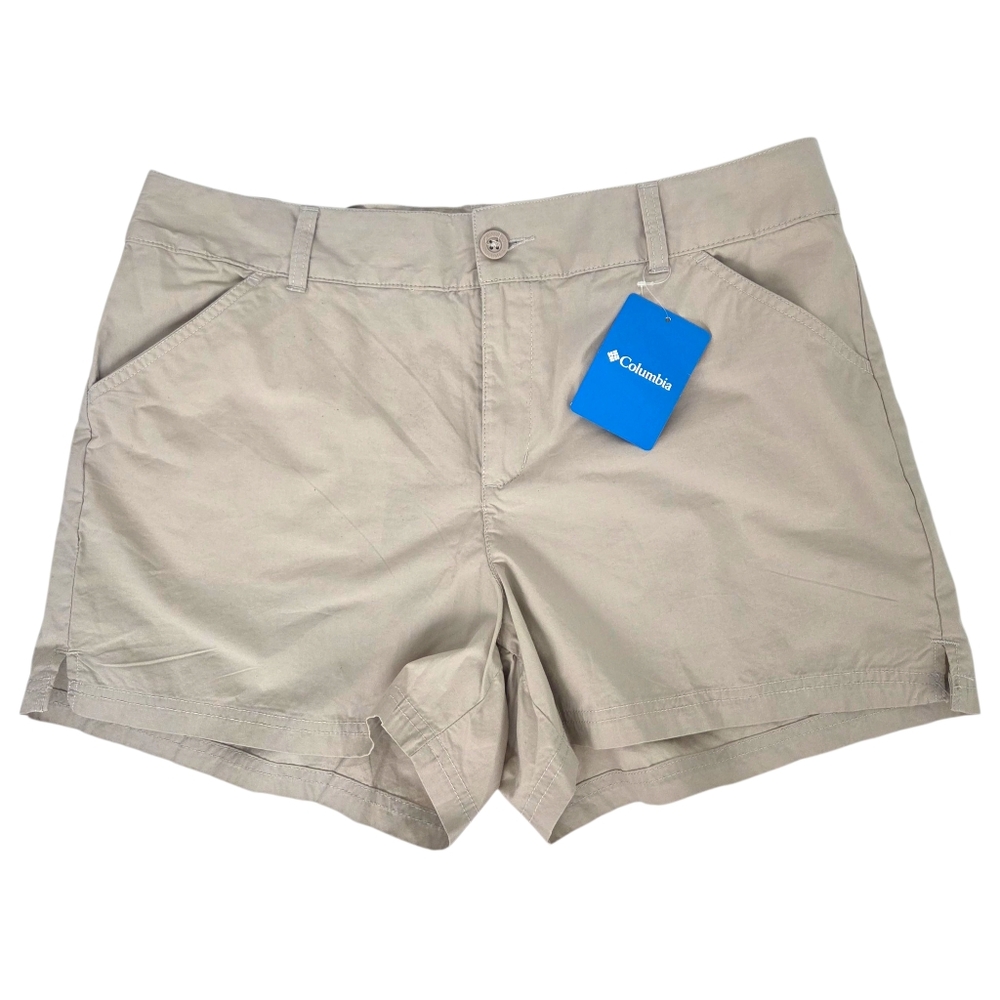 Columbia Washed Out Chino Shorts NEW Womens 14 Lightweight Quick Dry Khaki